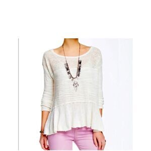 Free People Eggshell Crochet Top